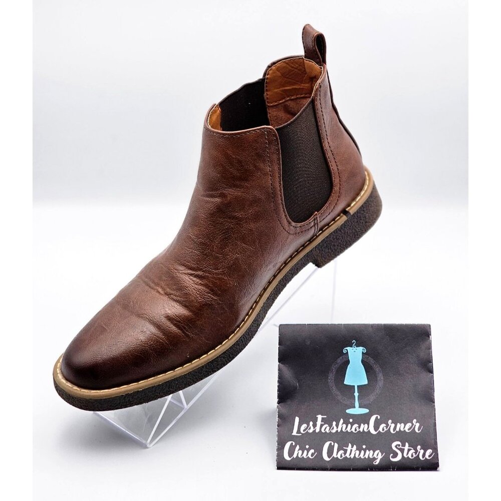 Deer Stags Men's Brown Vegan Leather Rockland Chelsea Boots Size 8M 2163 - Picture 16 of 16